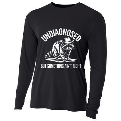 Undiagnosed But Something AinT Right Cowboy Funny Raccoon Cooling Performance Long Sleeve Crew