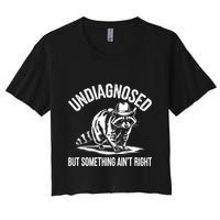Undiagnosed But Something AinT Right Cowboy Funny Raccoon Women's Crop Top Tee