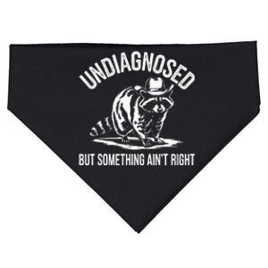 Undiagnosed But Something AinT Right Cowboy Funny Raccoon USA-Made Doggie Bandana