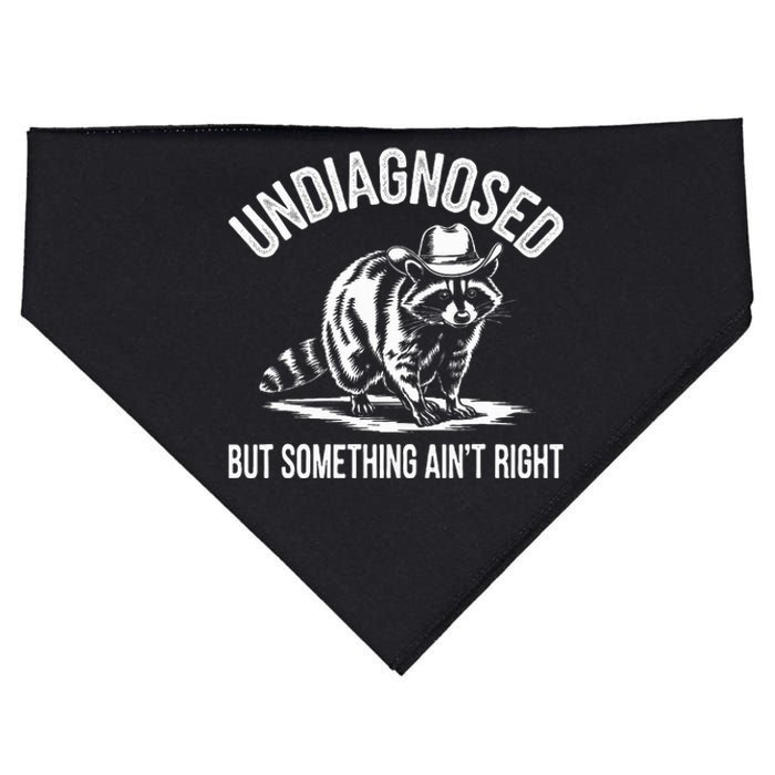 Undiagnosed But Something AinT Right Cowboy Funny Raccoon USA-Made Doggie Bandana