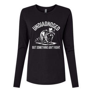 Undiagnosed But Something AinT Right Cowboy Funny Raccoon Womens Cotton Relaxed Long Sleeve T-Shirt