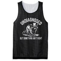 Undiagnosed But Something AinT Right Cowboy Funny Raccoon Mesh Reversible Basketball Jersey Tank