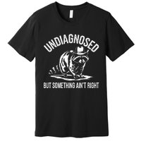 Undiagnosed But Something AinT Right Cowboy Funny Raccoon Premium T-Shirt