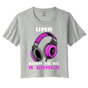 Uma Born To Be A Gamer Personalized Gift Women's Crop Top Tee