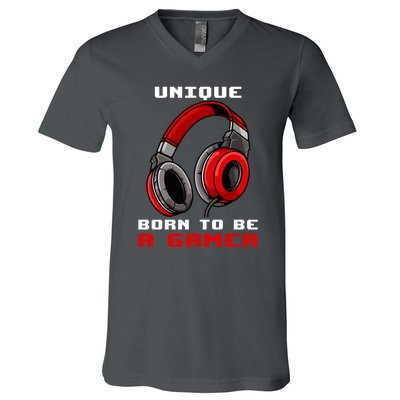 Unique Born To Be A Gamer Personalized Gift For Gamer Player V-Neck T-Shirt