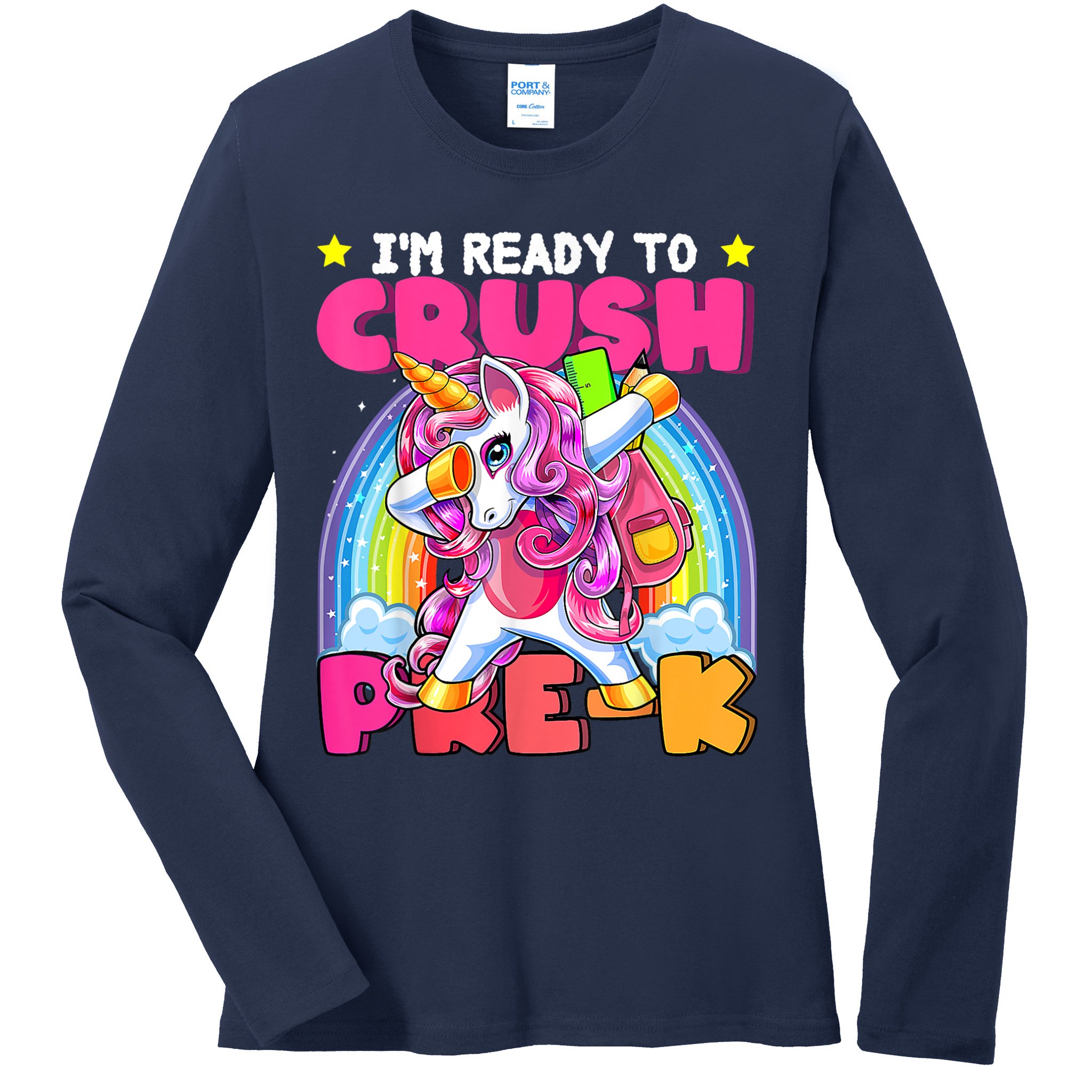 Unicorn Back To School Magical School Supplies Enchanting Classroom Decor Uni Ladies Long Sleeve Shirt
