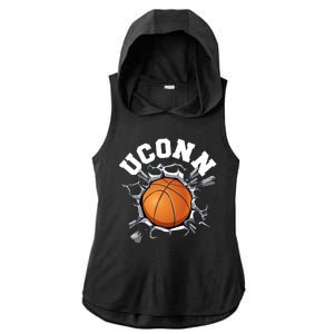 Uconn Basketball Ladies PosiCharge Tri-Blend Wicking Draft Hoodie Tank