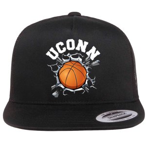 Uconn Basketball Flat Bill Trucker Hat