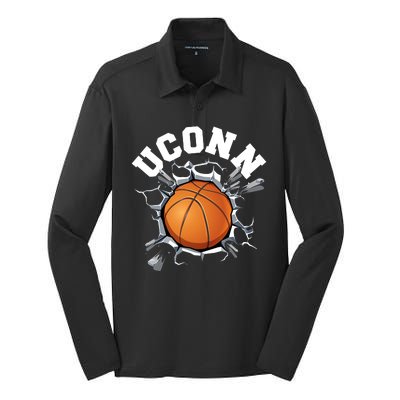 Uconn Basketball Silk Touch Performance Long Sleeve Polo