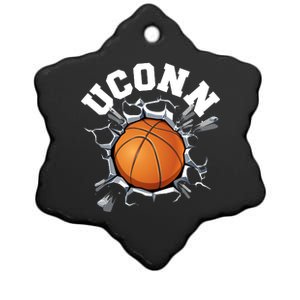 Uconn Basketball Ceramic Star Ornament