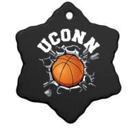 Uconn Basketball Ceramic Star Ornament