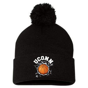 Uconn Basketball Pom Pom 12in Knit Beanie