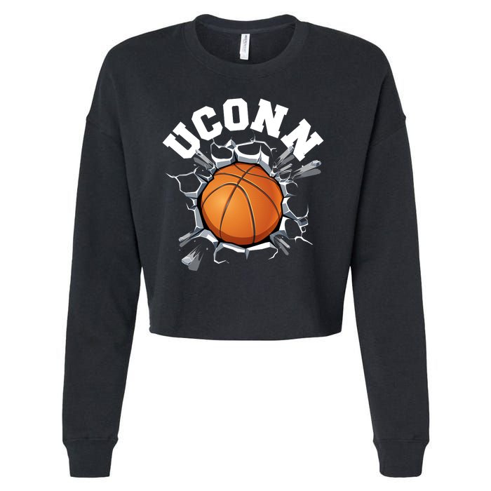 Uconn Basketball Cropped Pullover Crew