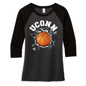 Uconn Basketball Women's Tri-Blend 3/4-Sleeve Raglan Shirt