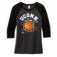 Uconn Basketball Women's Tri-Blend 3/4-Sleeve Raglan Shirt