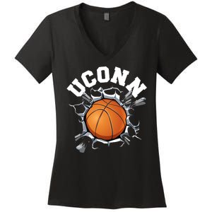 Uconn Basketball Women's V-Neck T-Shirt