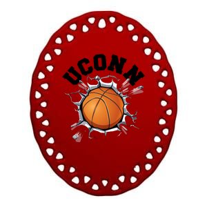 Uconn Basketball Ceramic Oval Ornament