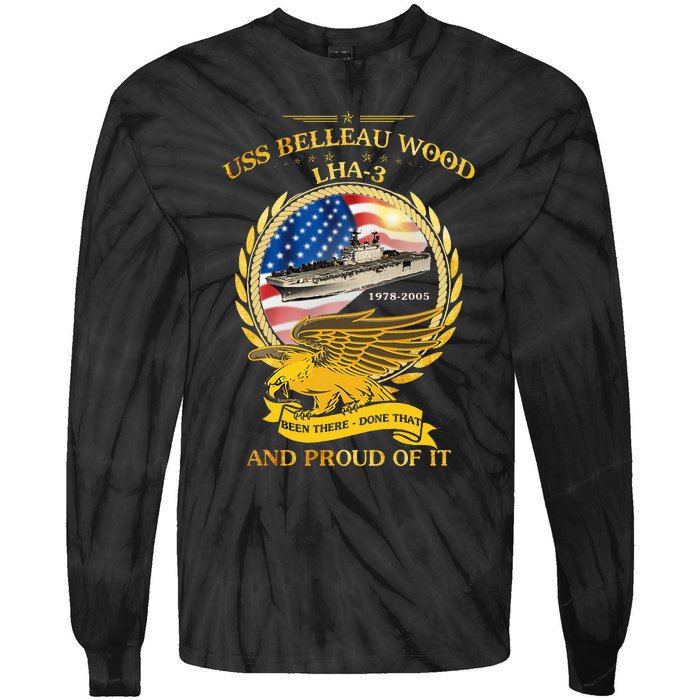 Uss Belleau Wood (Lha3) 19782005 Tie-Dye Long Sleeve Shirt