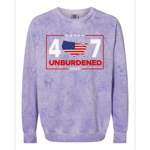 Unburdened By What Has Been Trump Flag 2024 2025 Colorblast Crewneck Sweatshirt