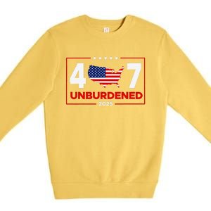 Unburdened By What Has Been Trump Flag 2024 2025 Premium Crewneck Sweatshirt