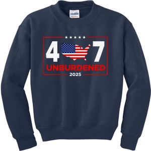 Unburdened By What Has Been Trump Flag 2024 2025 Kids Sweatshirt