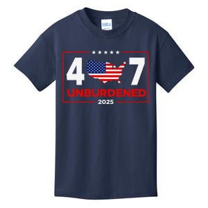 Unburdened By What Has Been Trump Flag 2024 2025 Kids T-Shirt