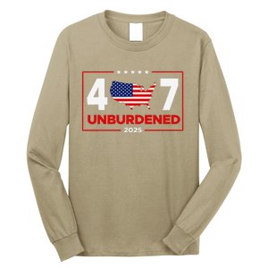 Unburdened By What Has Been Trump Flag 2024 2025 Long Sleeve Shirt