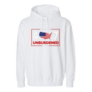 Unburdened By What Has Been Trump Flag 2024 2025 Garment-Dyed Fleece Hoodie