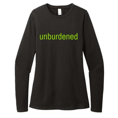 Unburdened By What Has Been Funny Lime Green Womens CVC Long Sleeve Shirt