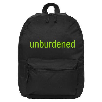 Unburdened By What Has Been Funny Lime Green 16 in Basic Backpack