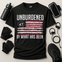 Unburdened By What Has Been Trump 47 Retro Us Flag Cooling Performance Crew T-Shirt