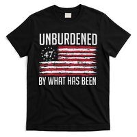 Unburdened By What Has Been Trump 47 Retro Us Flag T-Shirt