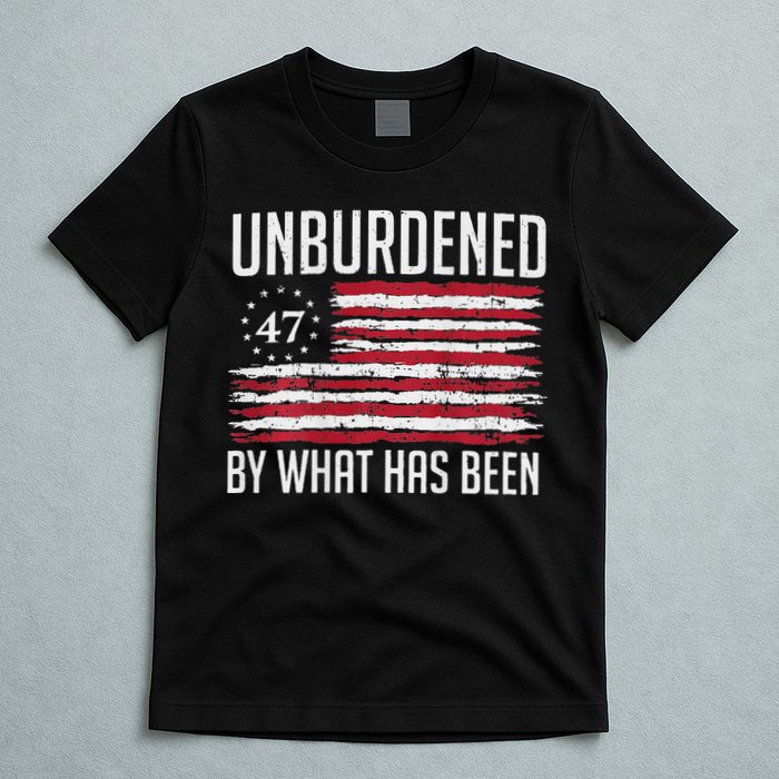 Unburdened By What Has Been Trump 47 Retro Us Flag T-Shirt