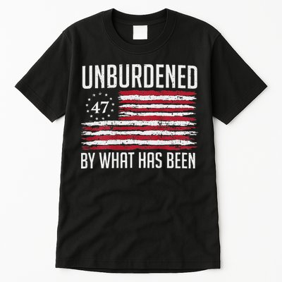 Unburdened By What Has Been Trump 47 Retro Us Flag Tall T-Shirt
