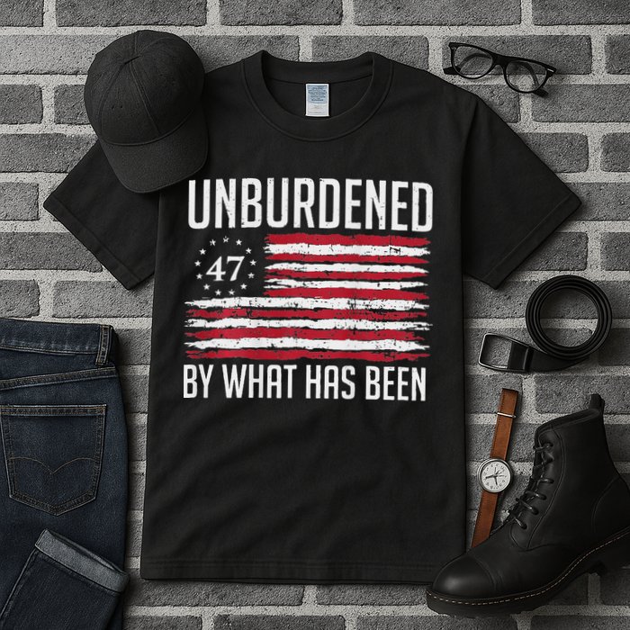 Unburdened By What Has Been Trump 47 Retro Us Flag Tall T-Shirt