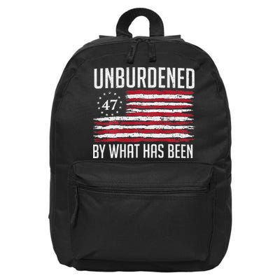 Unburdened By What Has Been Trump 47 Retro Us Flag 16 in Basic Backpack