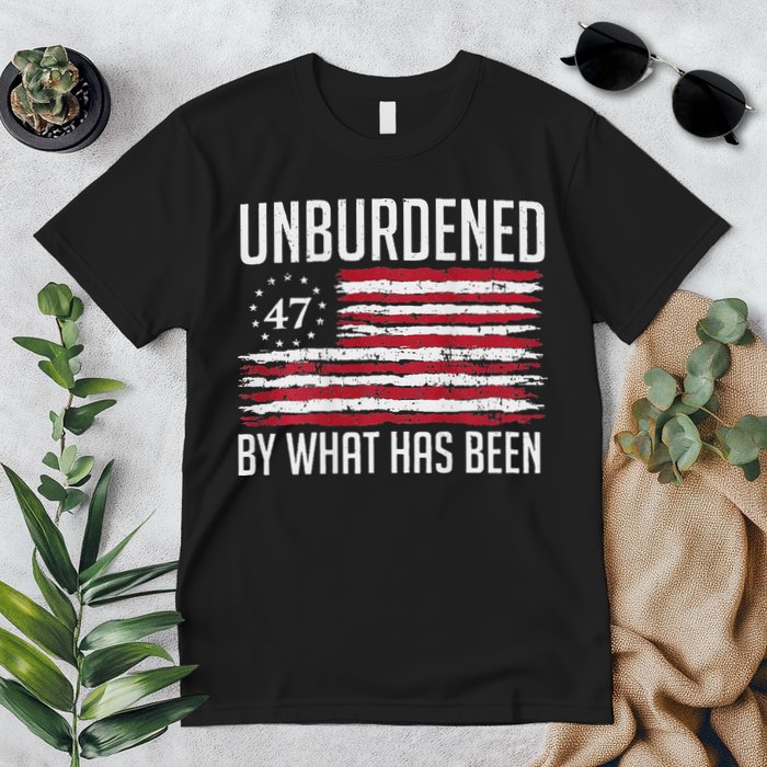 Unburdened By What Has Been Trump 47 Retro Us Flag Premium T-Shirt