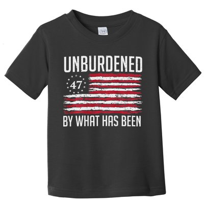 Unburdened By What Has Been Trump 47 Retro Us Flag Toddler T-Shirt