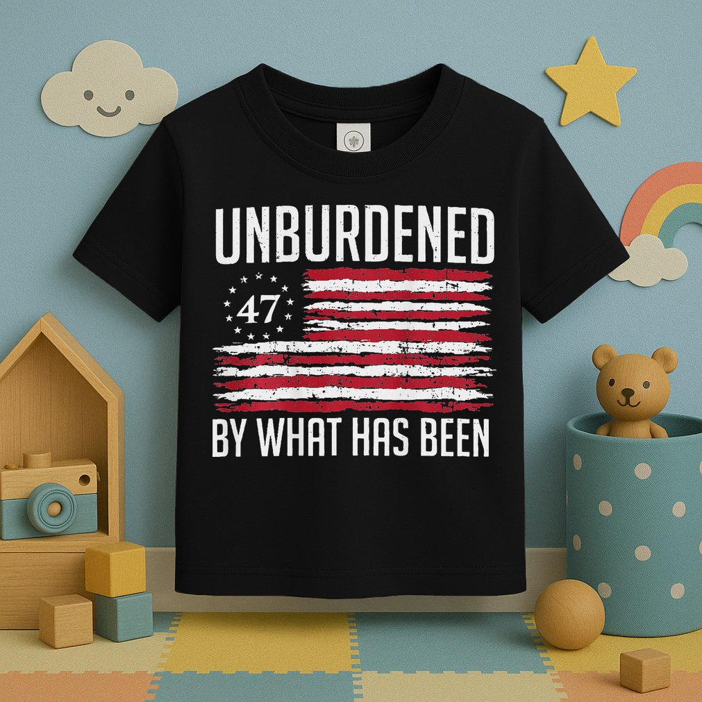 Unburdened By What Has Been Trump 47 Retro Us Flag Toddler T-Shirt