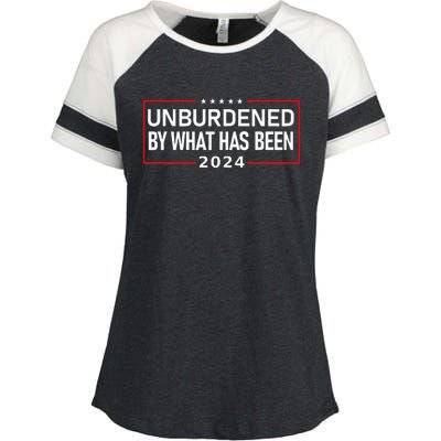 Unburdened By What Has Been 2024 Enza Ladies Jersey Colorblock Tee