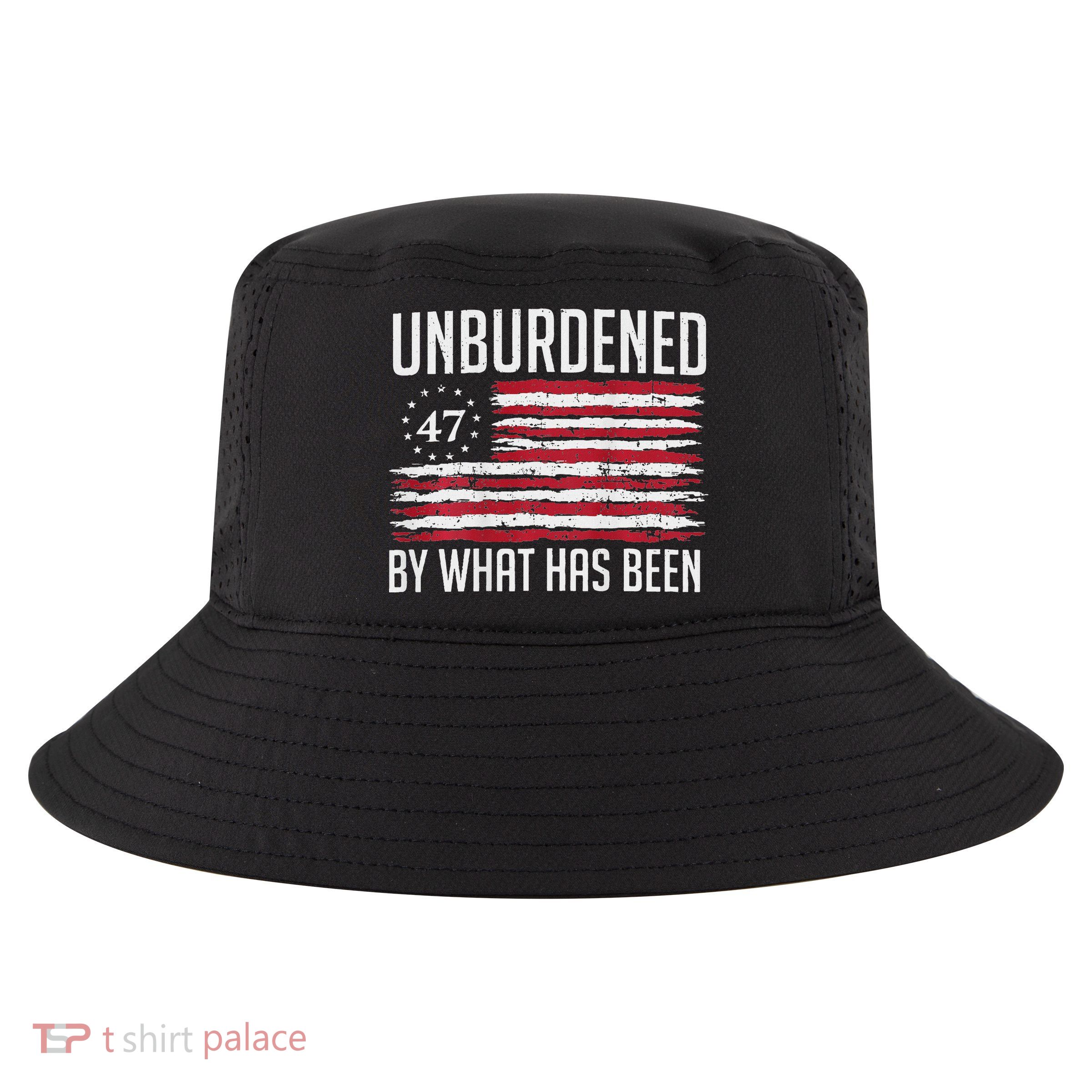 Unburdened By What Has Been Trump 47 Retro Us Flag Cool Comfort Performance Bucket Hat