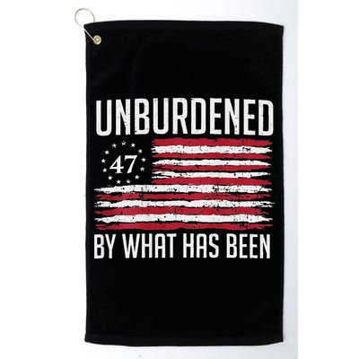 Unburdened By What Has Been Trump 47 Retro Us Flag Golf Towel