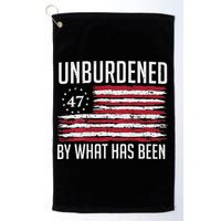 Unburdened By What Has Been Trump 47 Retro Us Flag Golf Towel