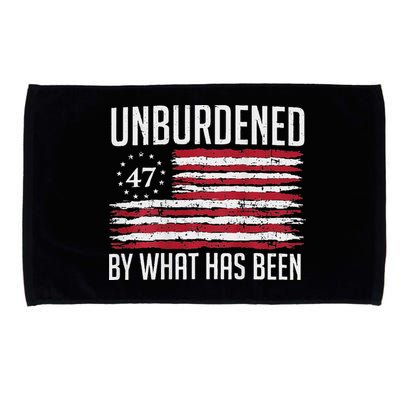 Unburdened By What Has Been Trump 47 Retro Us Flag Microfiber Hand Towel