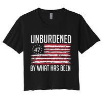 Unburdened By What Has Been Trump 47 Retro Us Flag Crop Top