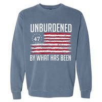 Unburdened By What Has Been Trump 47 Retro Us Flag Garment-Dyed Sweatshirt
