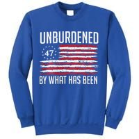 Unburdened By What Has Been Trump 47 Retro Us Flag Sweatshirt