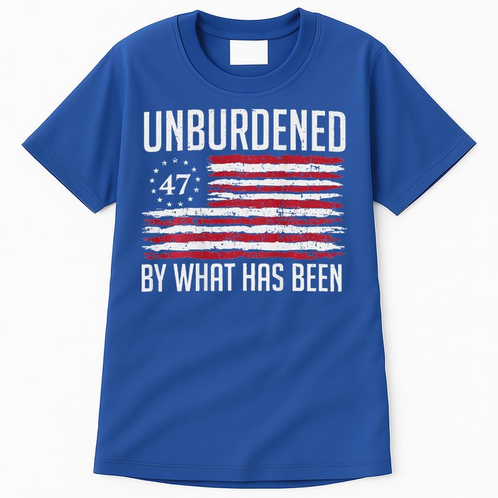 Unburdened By What Has Been Trump 47 Retro Us Flag Tall T-Shirt