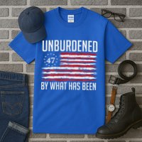 Unburdened By What Has Been Trump 47 Retro Us Flag Tall T-Shirt