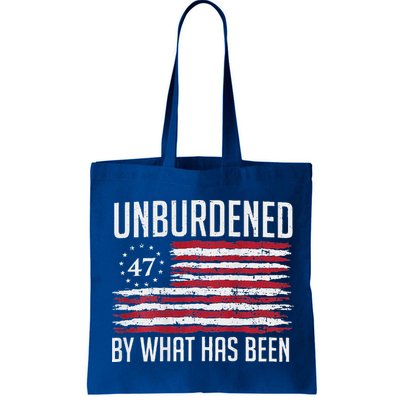 Unburdened By What Has Been Trump 47 Retro Us Flag Bag